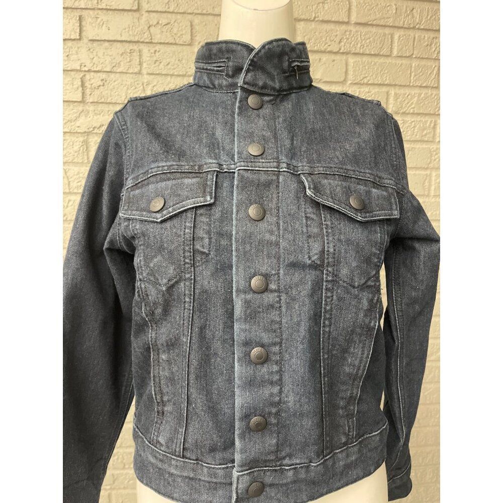 Levi Strauss & Co Women Long Sleeve Blue Denim Trucker Hoodie Jacket Size M - Picture 3 of 15